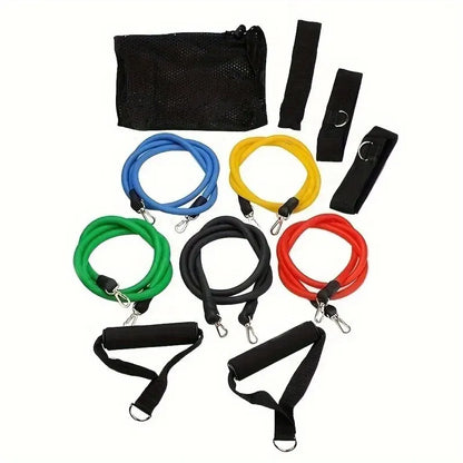 Resistance Band Full Kit 11pcs — Ankle Strap, Chest Expander & More