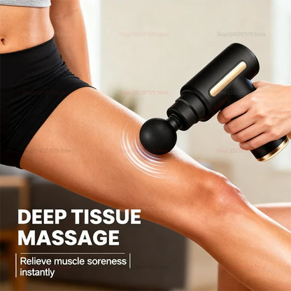 Fascia Massage Gun — 6 Speeds, 4 Heads | Deep Tissue Recovery