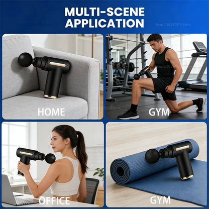 Fascia Massage Gun — 6 Speeds, 4 Heads | Deep Tissue Recovery