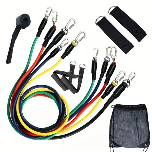 Resistance Band Full Kit 11pcs — Ankle Strap, Chest Expander & More