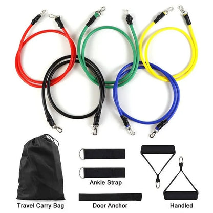 Resistance Band Full Kit 11pcs — Ankle Strap, Chest Expander & More
