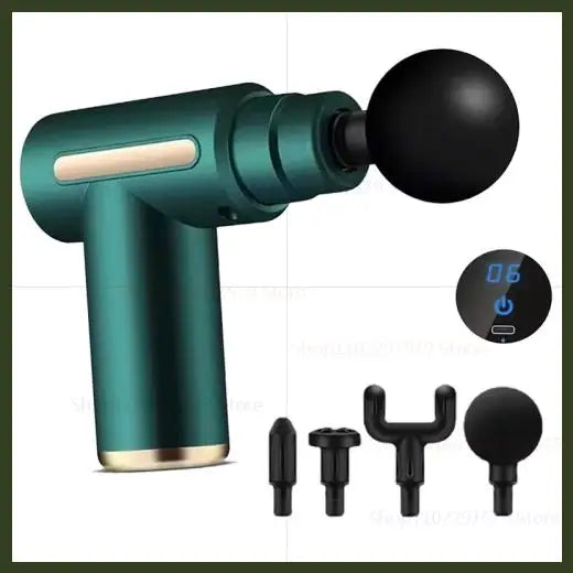 Fascia Massage Gun — 6 Speeds, 4 Heads | Deep Tissue Recovery