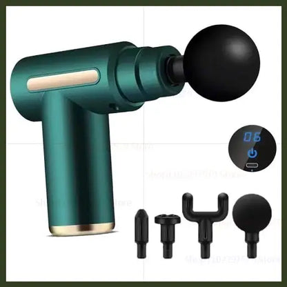 Fascia Massage Gun — 6 Speeds, 4 Heads | Deep Tissue Recovery